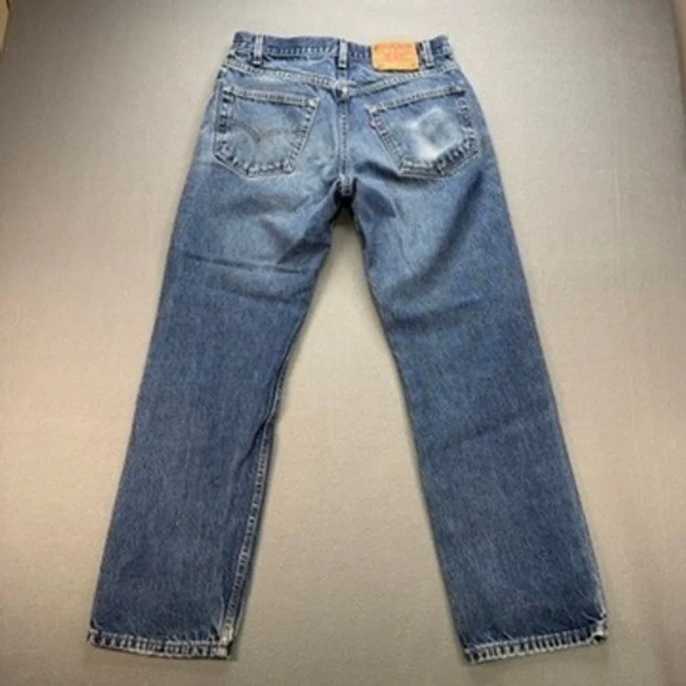 VTG Levis 505 Straight Leg Jeans 33x30 (FIt 30x29) Blue Faded Made in USA Work
